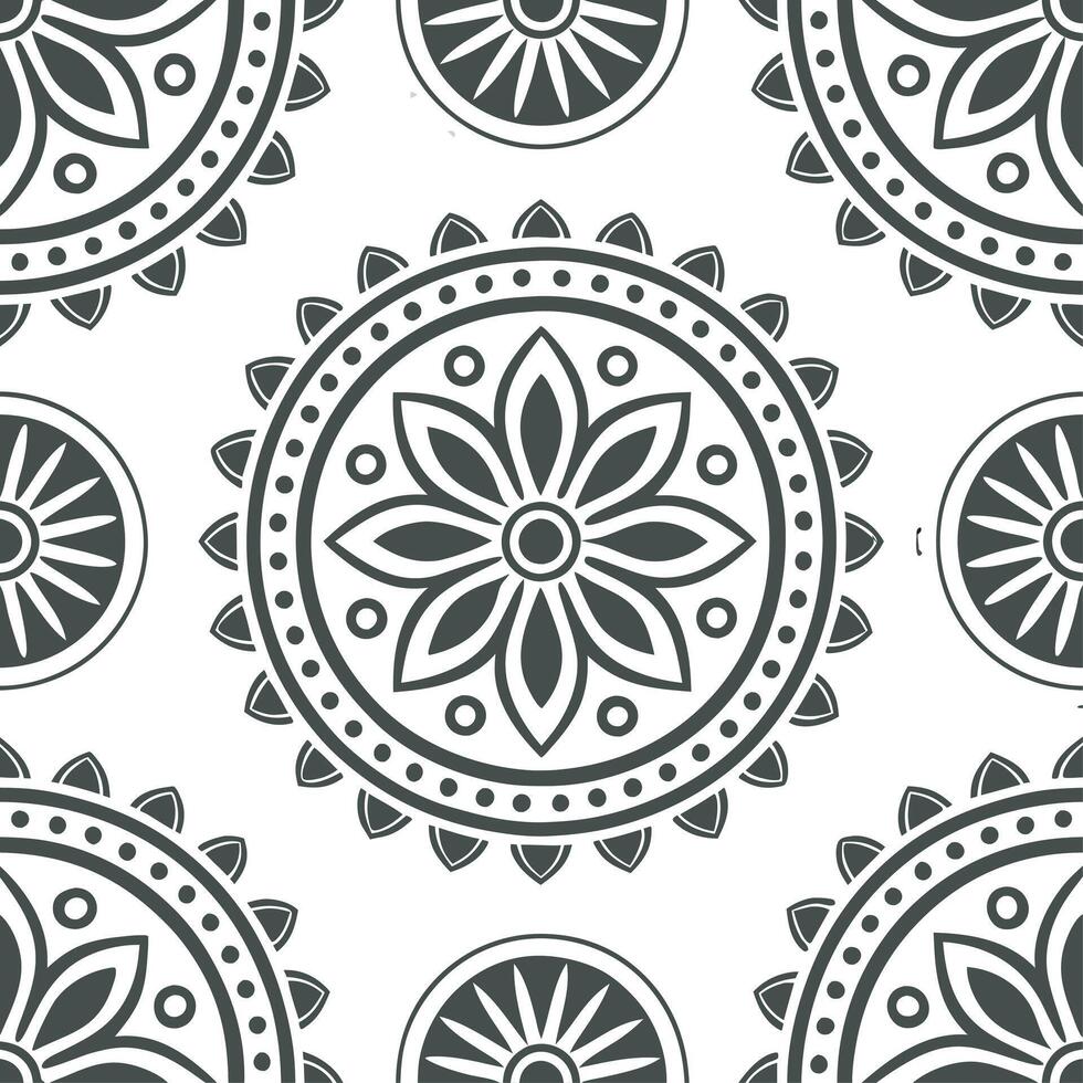 Clean Vintage medallion seamless tile pattern ornate details isolated white background perfect for classic home decor concept as Creating seamless tile pattern featuring vintage medallio Set 3 vector