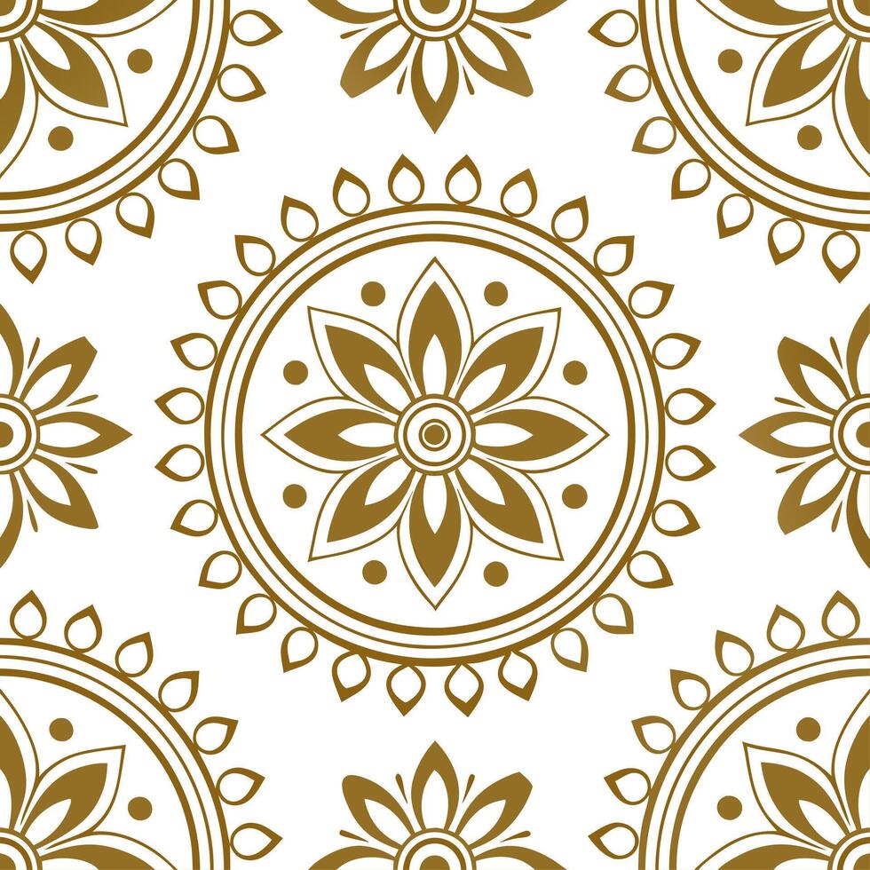 Clean Vintage medallion seamless tile pattern ornate details isolated white background perfect for classic home decor concept as Creating seamless tile pattern featuring vintage medallio Set 6 vector