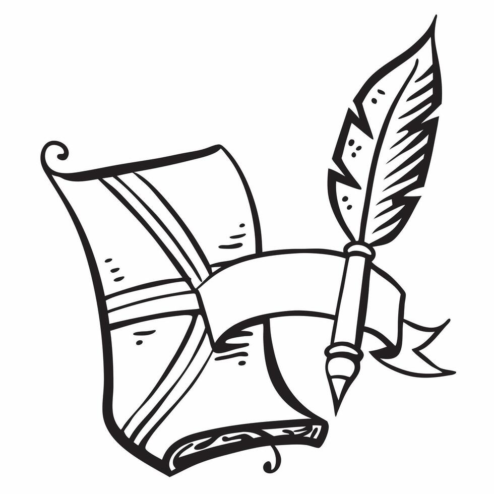 Clean Union Jack and a Shakespearean quill symbolizing literature and tradition with ample space for text concept as A Union Jack flag with a Shakespearean quill representing the rich l vector