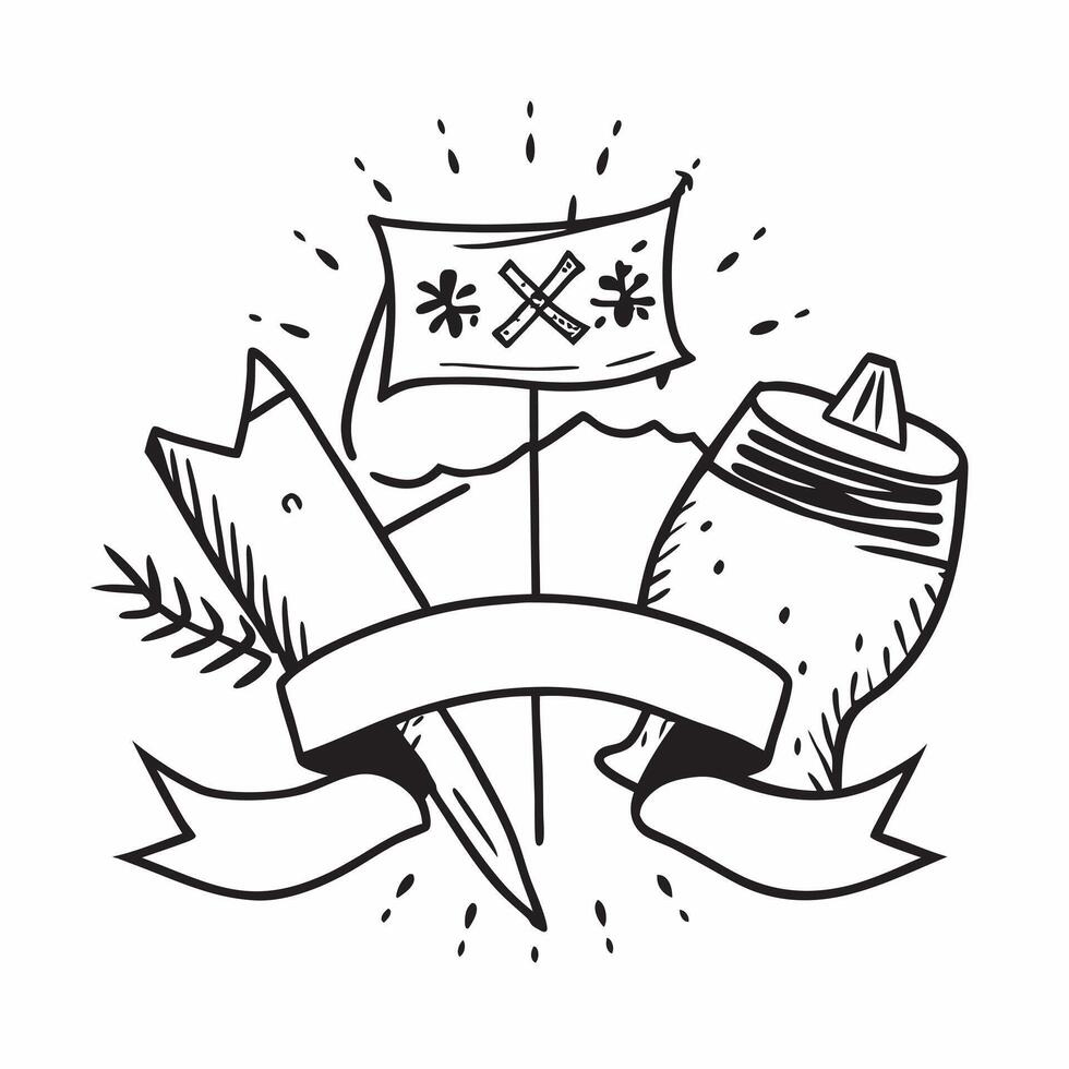 Clean Union Jack and a pair of Wellington boots symbolizing countryside culture with ample space for text concept as A Union Jack flag with a pair of Wellington boots representing the c vector