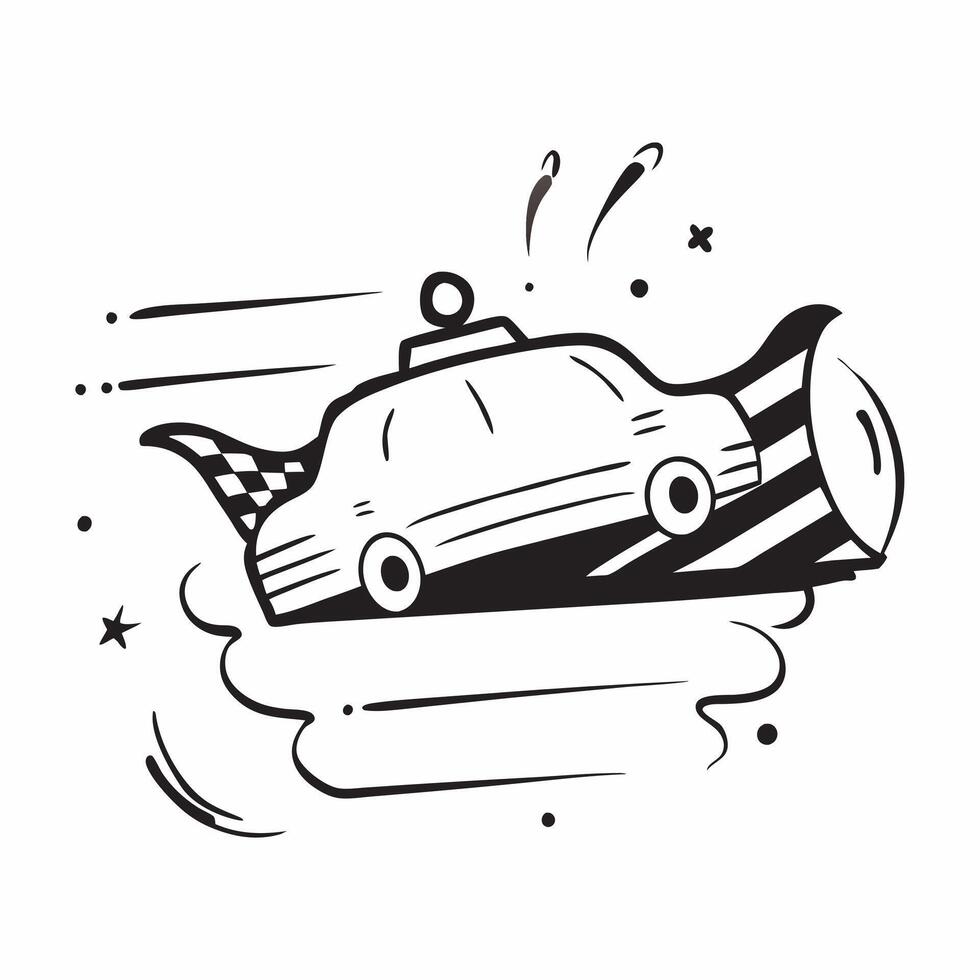 Clean Union Jack and a London taxi symbolizing transportation and heritage with ample space for text concept as A Union Jack flag with a London taxi representing the iconic transportati vector