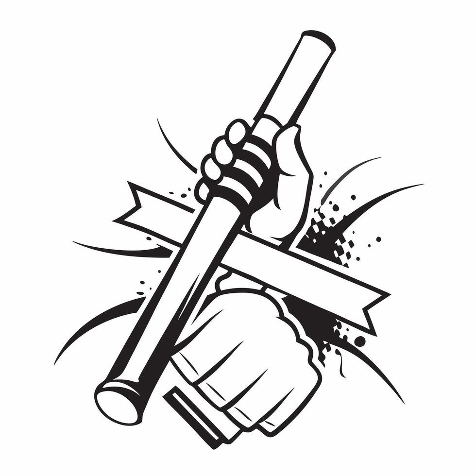 Clean Union Jack and a cricket bat symbolizing sports and national pride with ample space for text concept as A Union Jack flag next to a cricket bat representing the national sport and vector