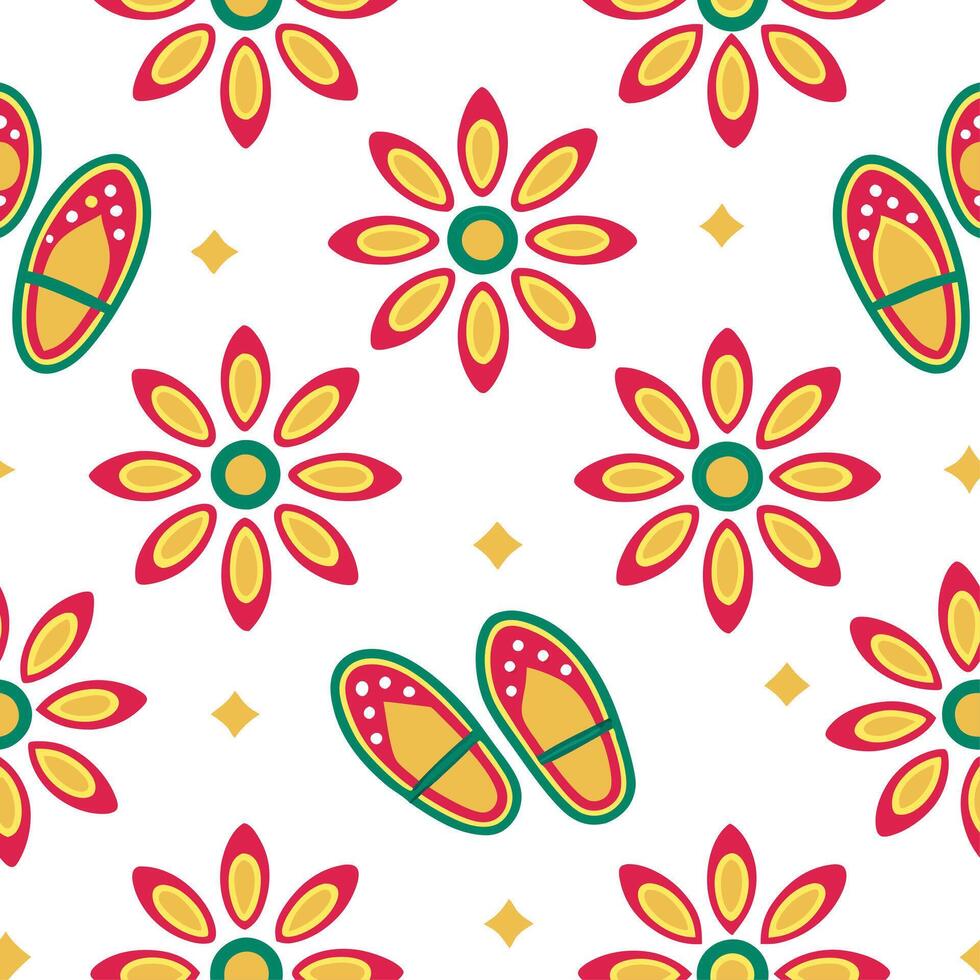 Clean Traditional cultural festivals and dance motifs seamless tile pattern with bright colors concept as Bright colors highlight traditional cultural festivals and dance motifs in seaml vector