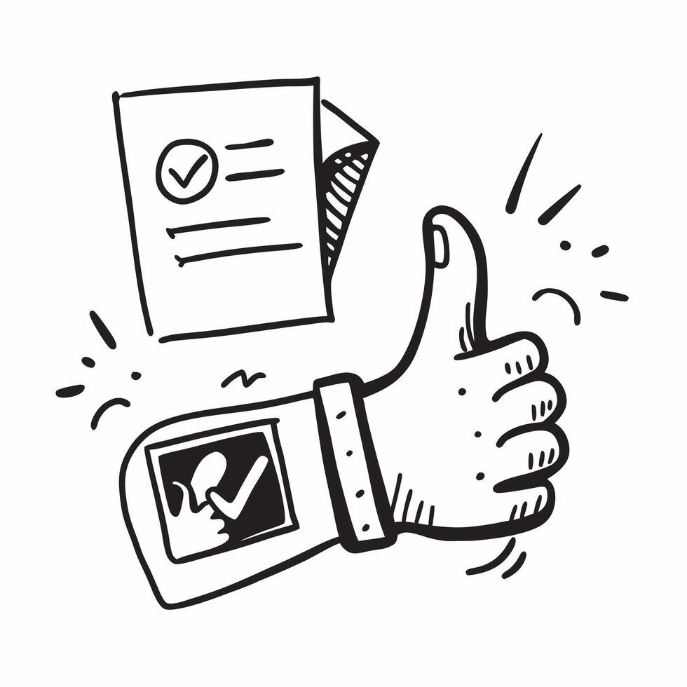 Clean Thumbs up and a thank you card symbolizing approval and thanks with ample space for text concept as A thumbs up icon and a thank you card representing approval and thanks with bla vector