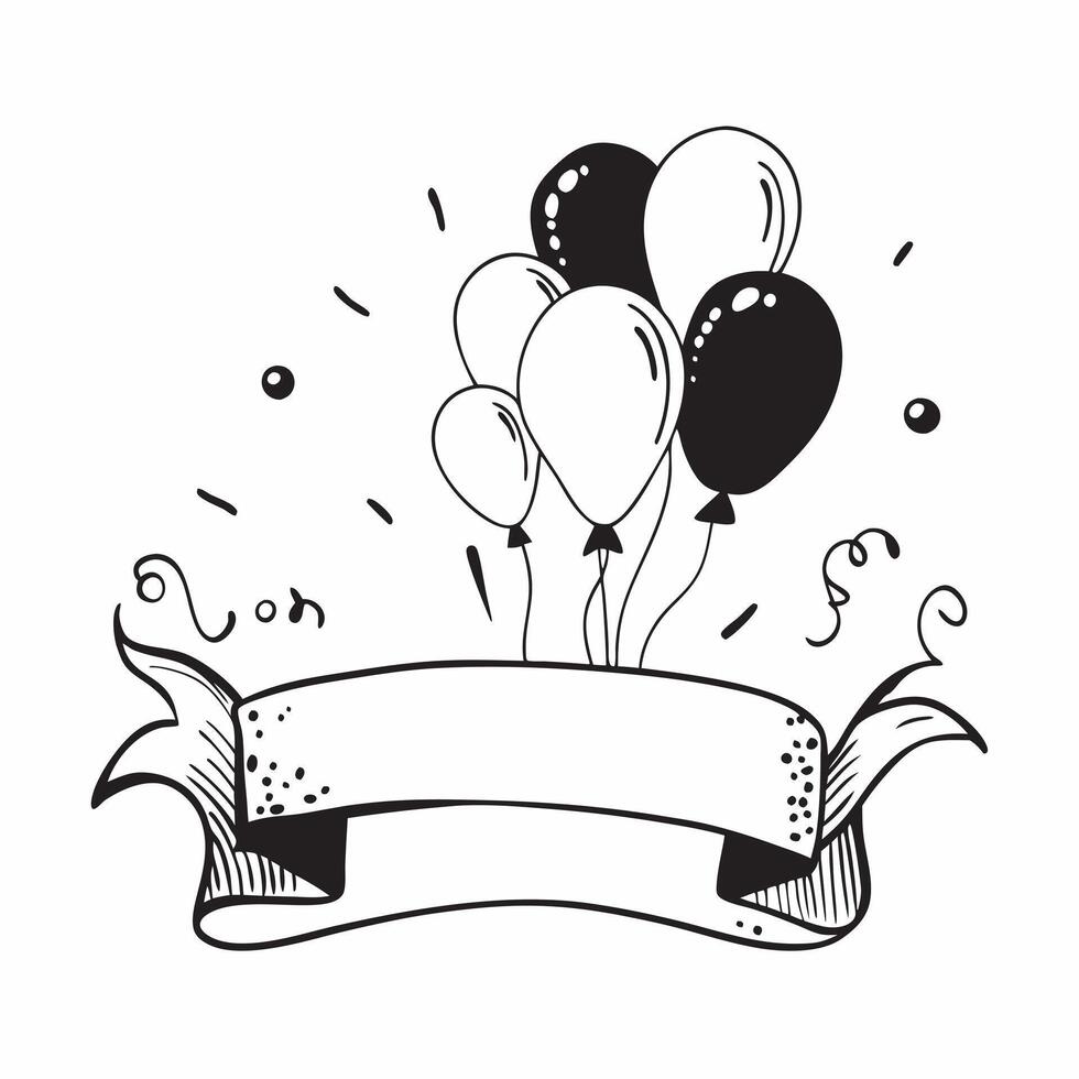 Clean Thank you banner and balloons symbolizing celebration and gratitude with ample space for text concept as A thank you banner and colorful balloons representing celebration and grat vector
