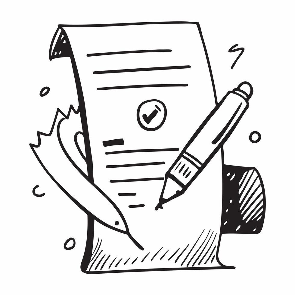 Clean Tax document and pen icon with copy space for website banners concept as A sleek tax document and pen icon with generous copy space suitable for creating eye catching website banne vector