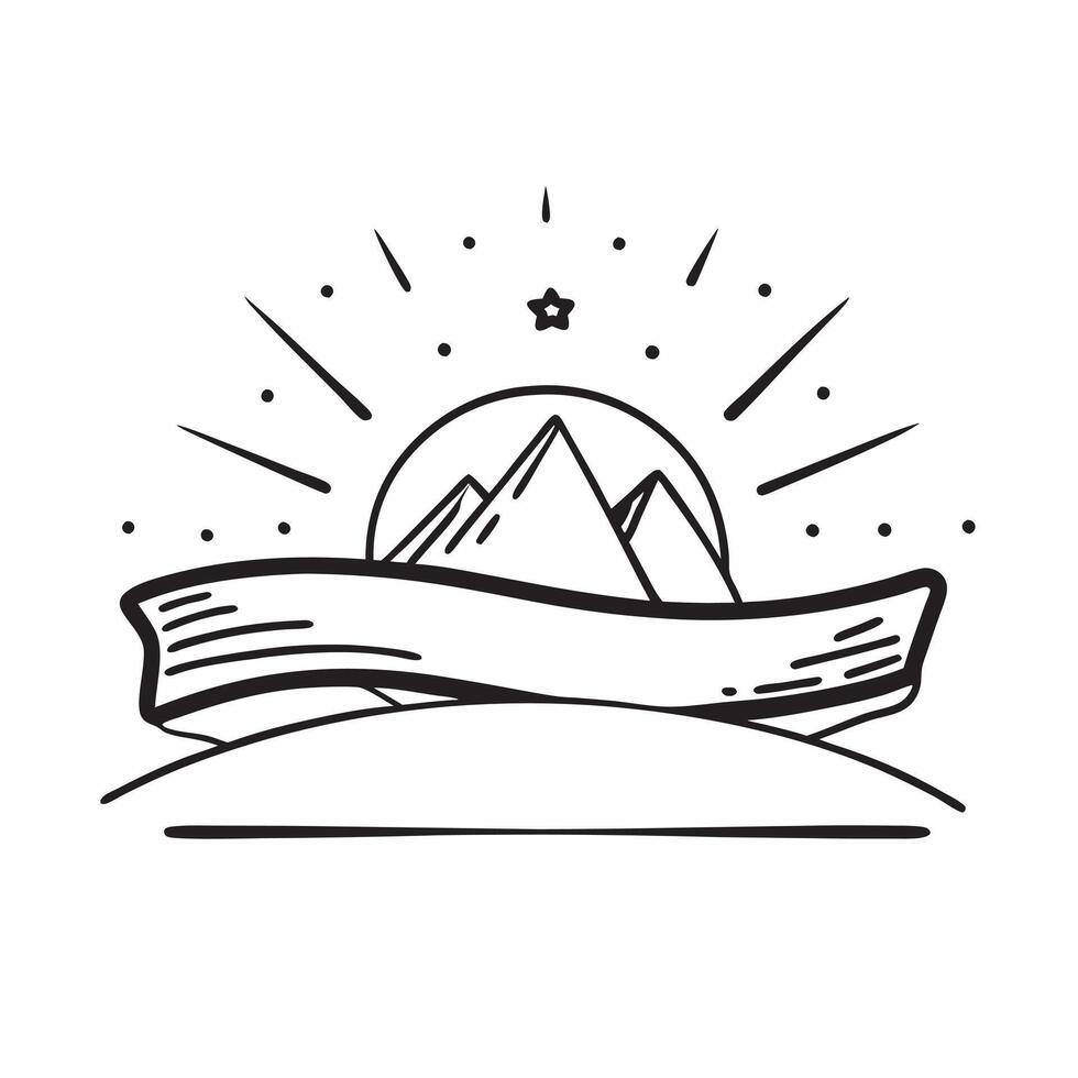 Clean Sunrise icon with copy space on a white background concept as A image of a sunrise icon with generous copy space on a white background ideal for new beginnings and retiremen vector