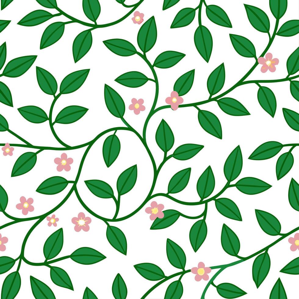 Clean Summer leaves seamless tile pattern with palm fronds and tropical foliage for a lush outdoor feel concept as Palm fronds and tropical leaves arranged seamlessly to create a vibrant vector