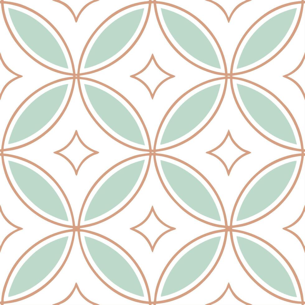 Clean Subtle spring pastel seamless tile pattern with soft mint and peach accents for modern interiors concept as Modern interior design with soft mint and peach accents in seamless spri Set 2 vector