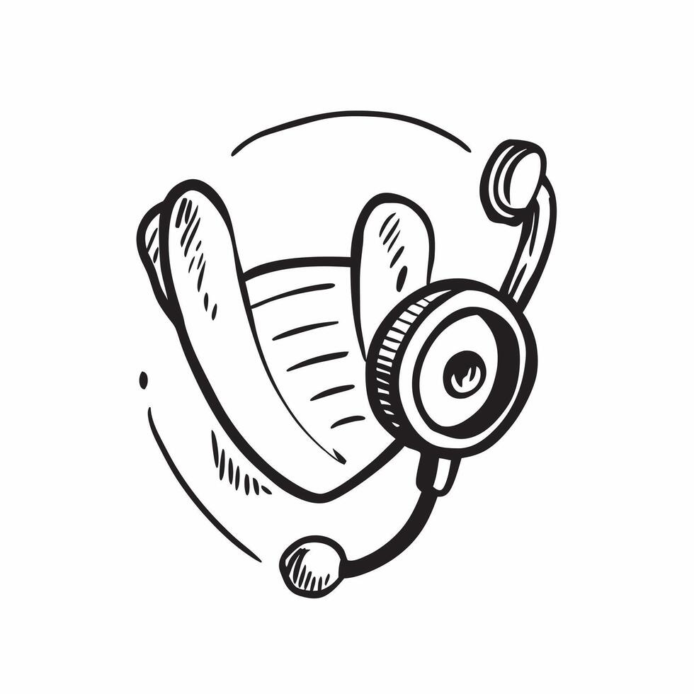 Clean Stethoscope icon with copy space on a gray background concept as A image of a stethoscope icon with ample copy space on a gray background perfect for medical and healthcare vector