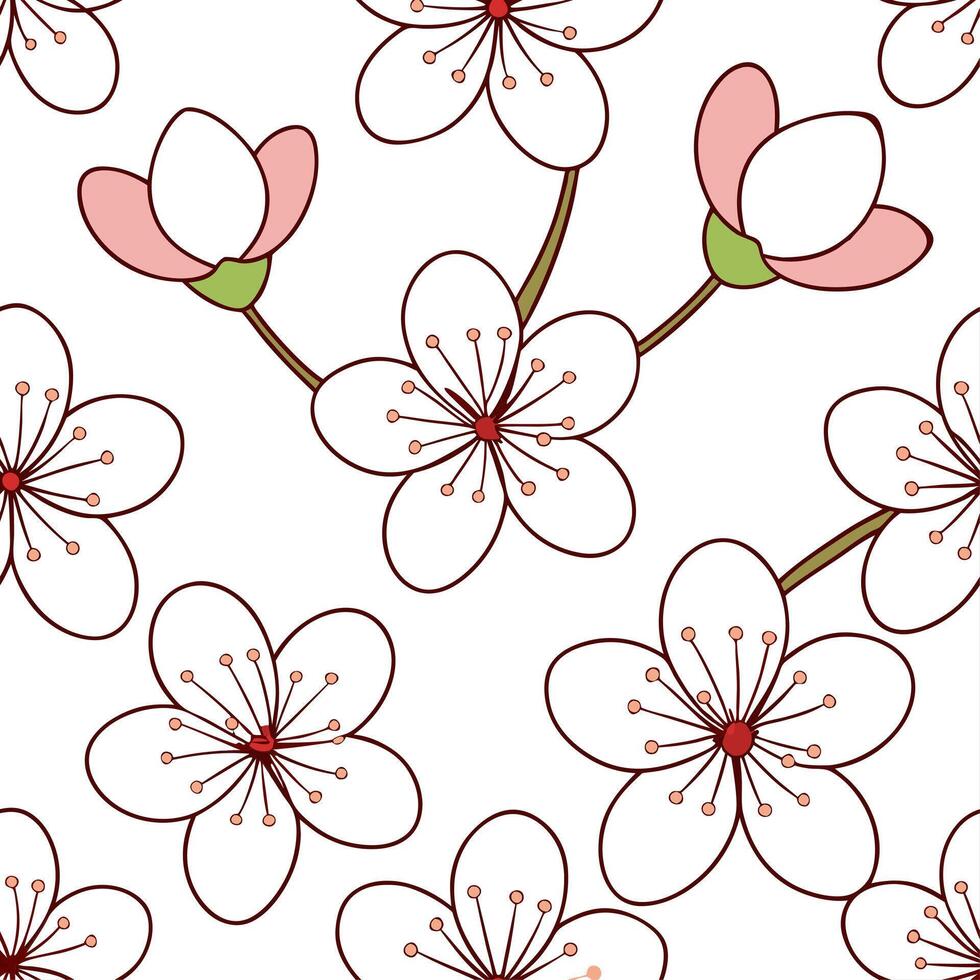 Clean Spring floral seamless tile pattern with soft pastel tones for fresh home decor concept as Delicate spring flowers arranged in seamless tile pattern with light pastel hues perfect vector