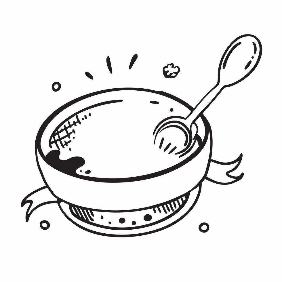 Clean Soup bowl and spoon icon with ample space for text and graphics concept as An iconographic soup bowl and spoon design offering ample space for both text and graphics perfect for il vector