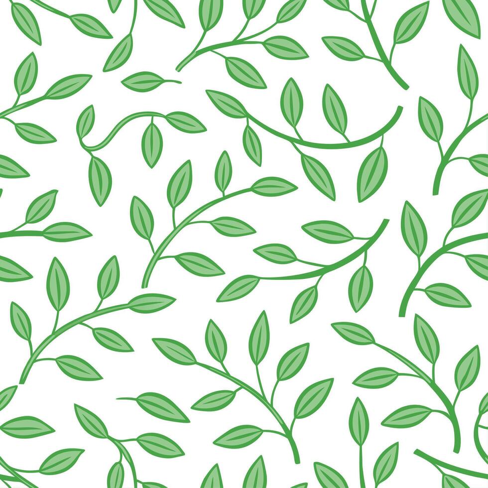 Clean Soft green sprouts seamless tile pattern with delicate leaves representing natures rebirth and growth concept as Delicate soft green sprouts and leaves create a seamless tile patte vector