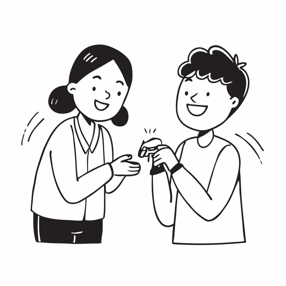 Clean Sister Offering Sweets and Brother with Rakhi concept as A sister offering sweets while the brother wears a Rakhi with ample copy space symbolizing the sweet exchanges and bonding vector