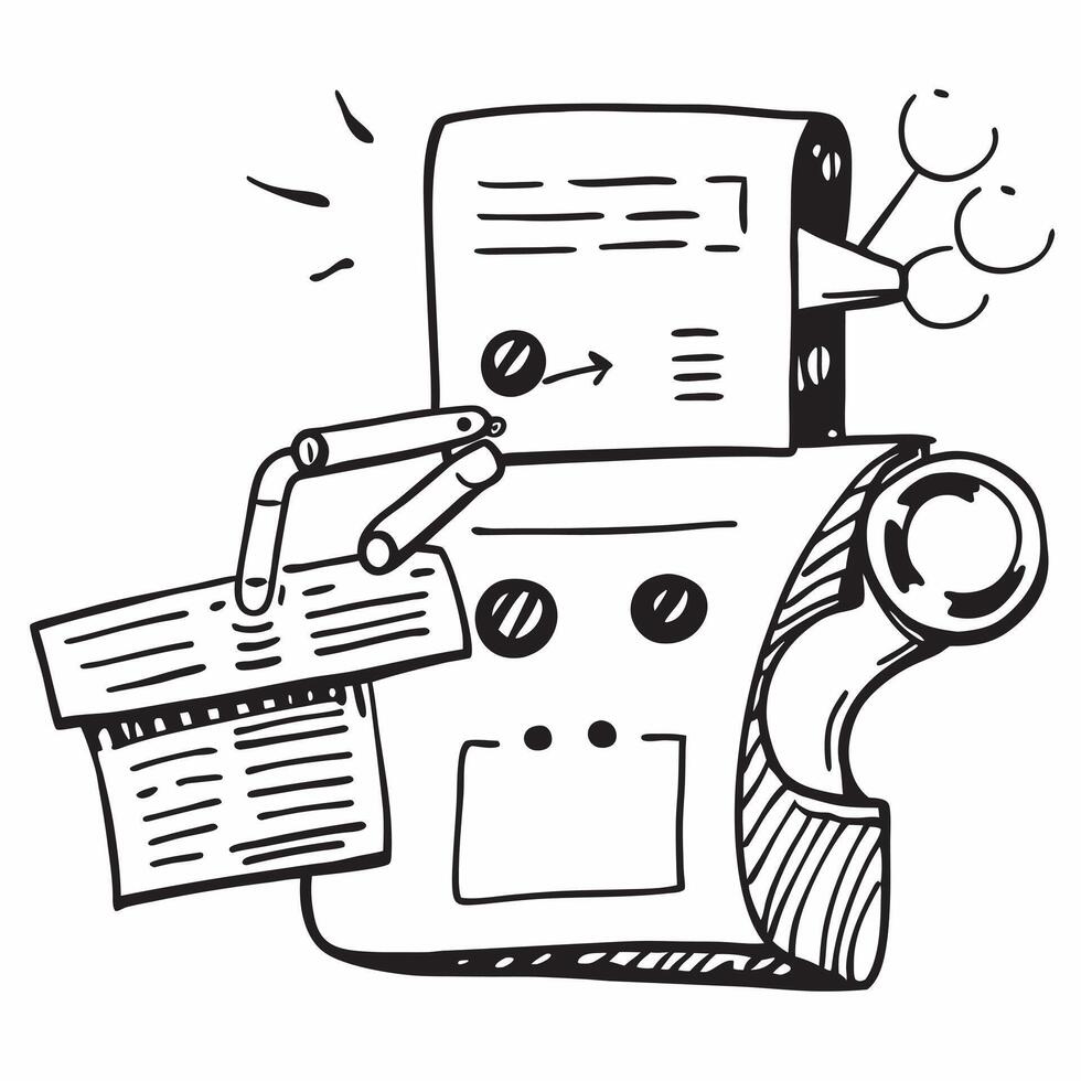 Clean Silhouette of an automated packaging machine and a logistics report symbolizing automated packaging in double exposure with copy space concept as A silhouette of an automated pack Set 2 vector