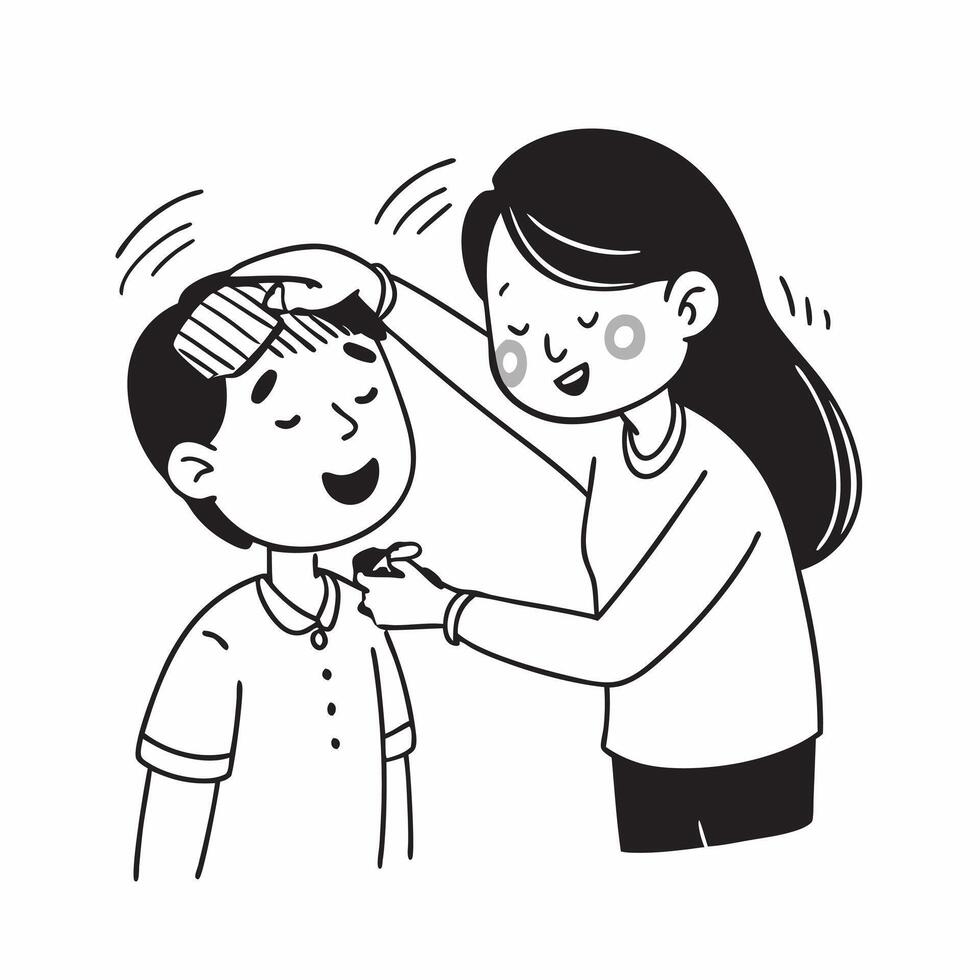 Clean Sister Applying Tilak and Brother Holding Rakhi concept as A sister applying tilak on her brother forehead while he holds a Rakhi with ample copy space symbolizing the ceremonial a vector