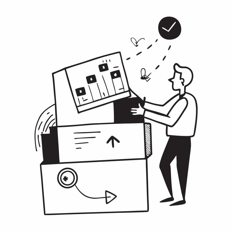 Clean Silhouette of a warehouse loader and a cost saving chart symbolizing cost saving strategies in double exposure with copy space concept as A silhouette of a warehouse loader intert vector