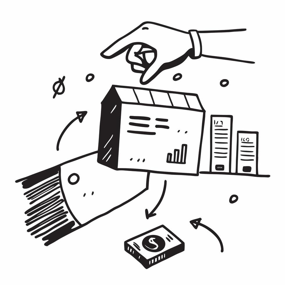 Clean Silhouette of a warehouse and a revenue report symbolizing revenue forecasting in double exposure with copy space concept as A silhouette of a warehouse intertwined with a revenue vector