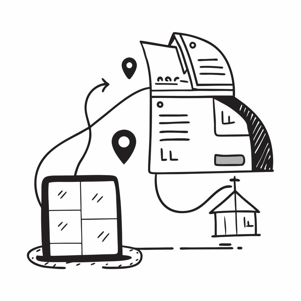 Clean Silhouette of a warehouse AGV and a digital dashboard symbolizing real time logistics in double exposure with copy space concept as A silhouette of a warehouse AGV intertwined wit vector