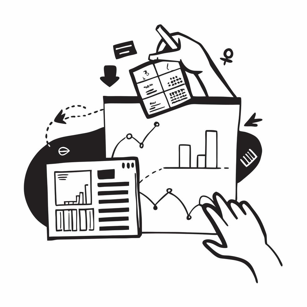Clean Silhouette of a warehouse and a financial statement symbolizing supply chain accounting in double exposure with copy space concept as A silhouette of a warehouse intertwined with vector
