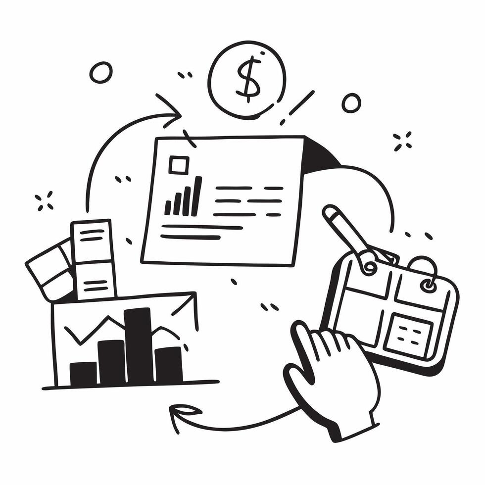 Clean Silhouette of a shipping terminal and an expense summary chart symbolizing logistics expenses in double exposure with copy space concept as A silhouette of a shipping terminal int vector