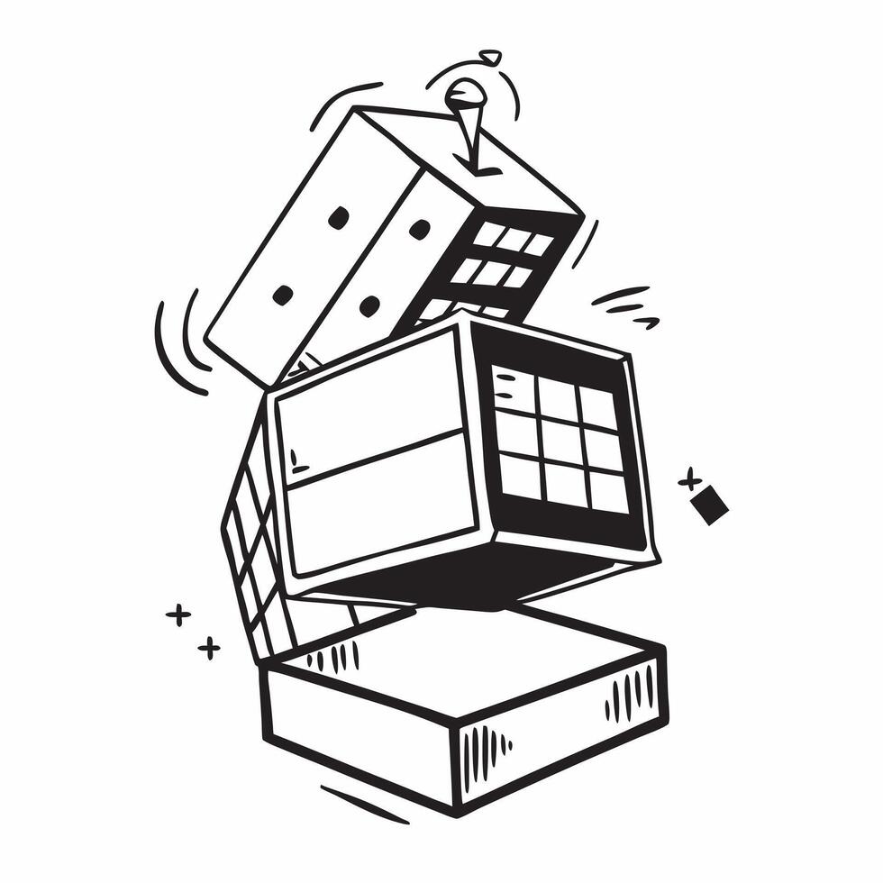 Clean Silhouette of a shipping container and a pie chart symbolizing distribution finance in double exposure with copy space concept as A silhouette of a shipping container intertwined vector