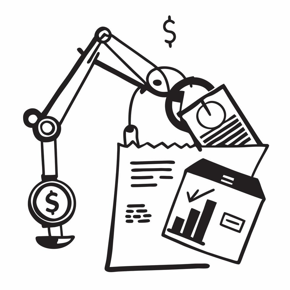 Clean Silhouette of a port crane and a financial statement symbolizing cost accounting in double exposure with copy space concept as A silhouette of a port crane intertwined with a fina vector