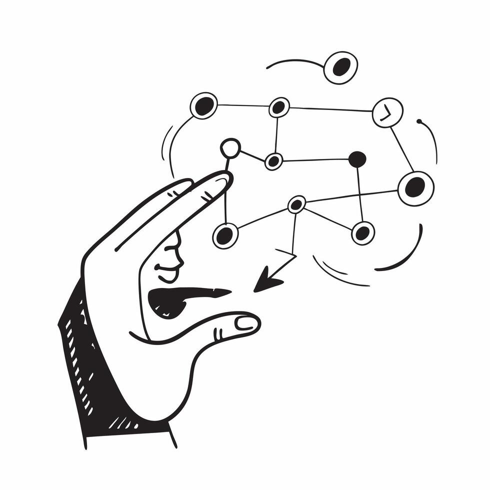 Clean Silhouette of a person and a virtual screen symbolizing digital interaction in double exposure with copy space concept as A silhouette of a person blended with a virtual screen re vector