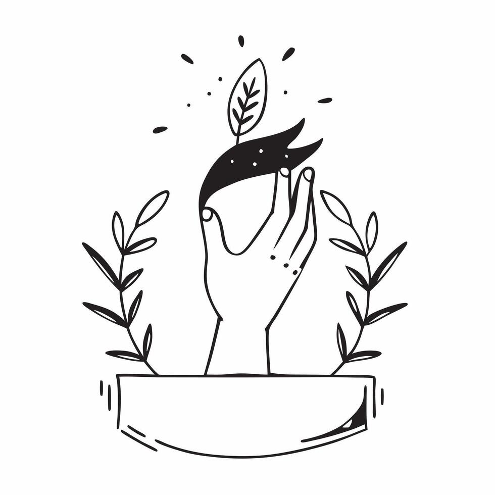 Clean Silhouette of a person and a leaf symbolizing nature and growth in double exposure with copy space concept as A silhouette of a person merged with a leaf representing the connecti Set 2 vector