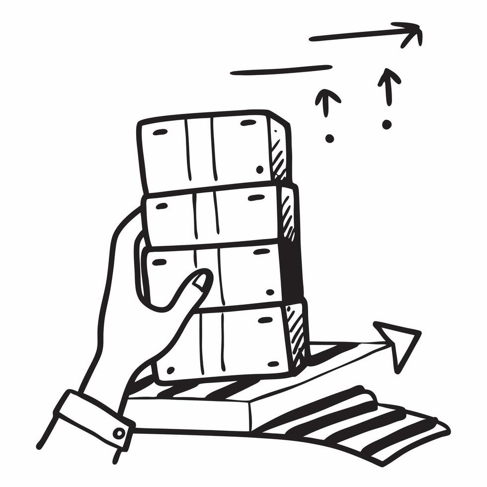 Clean Silhouette of a pallet and a sales graph symbolizing inventory to sales ratio in double exposure with copy space concept as A silhouette of a pallet intertwined with a sales graph vector