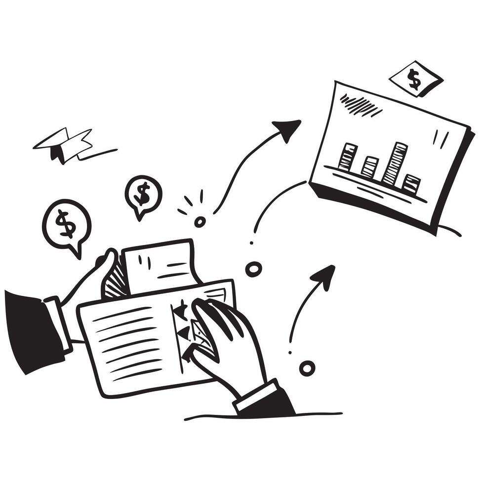 Clean Silhouette of a distribution center and a cash flow chart symbolizing cash flow in logistics in double exposure with copy space concept as A silhouette of a distribution center in Set 2 vector