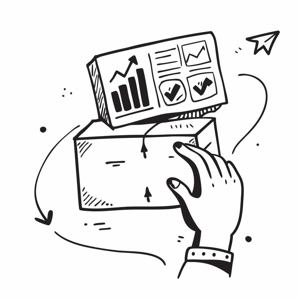 Clean Silhouette of a cargo bay and a turnover dashboard symbolizing stock turnover analysis in double exposure with copy space concept as A silhouette of a cargo bay intertwined with a Set 2 vector