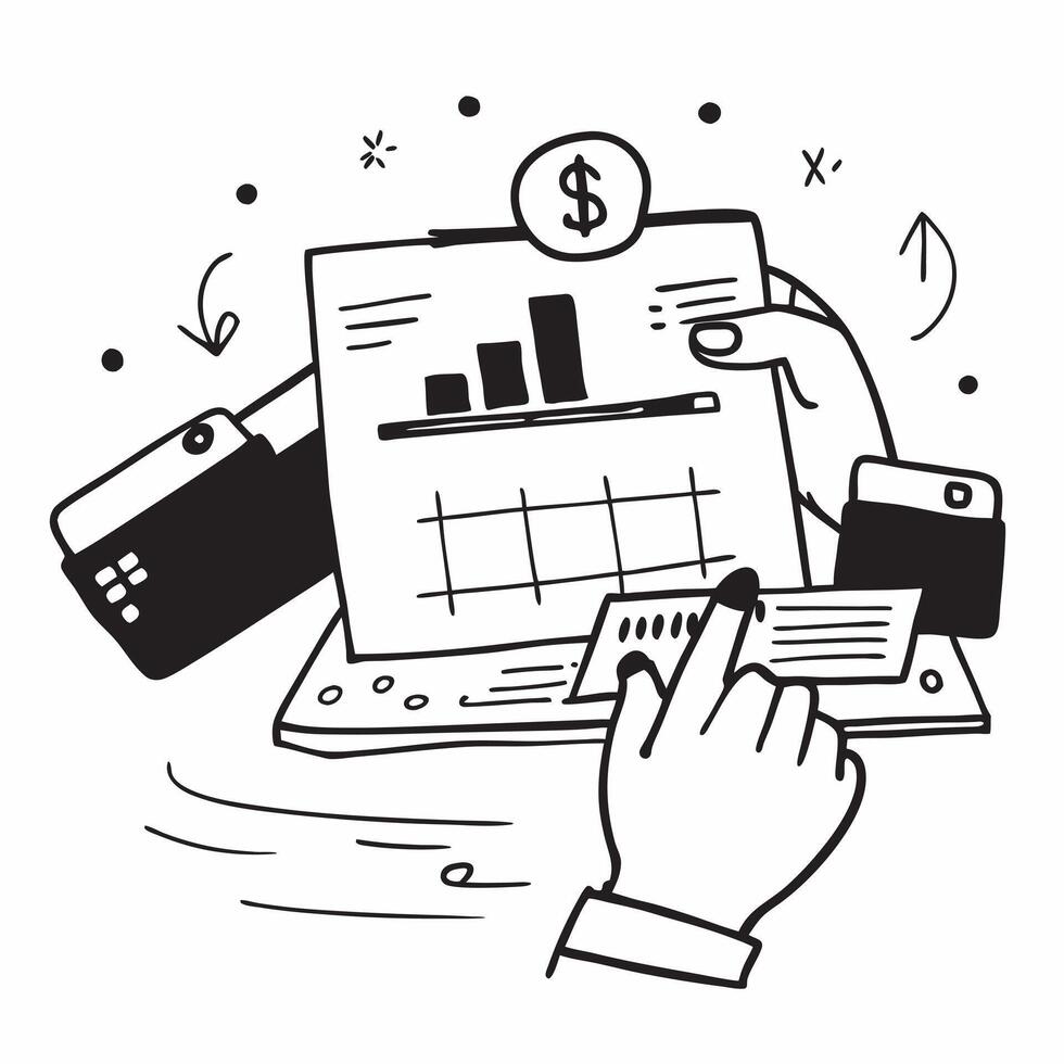 Clean Shipping dock and an expense report symbolizing operational costs in double exposure with copy space concept as A shipping dock blended with an expense report representing operati vector