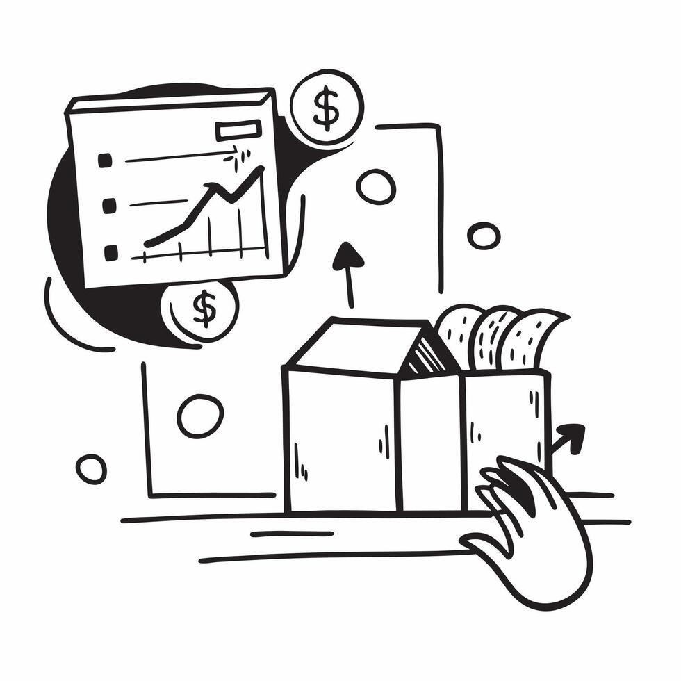 Clean Shipping container and a budget allocation chart symbolizing budget allocation in distribution in double exposure with copy space concept as A shipping container blended with a bu vector