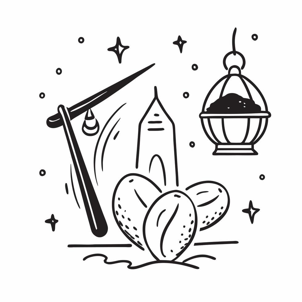Clean Sheep and Dates concept as Sheep with dates and ample copy space symbolizing the festive foods and sacrificial traditions of Eid Al Adha in Photo Stock Concept Set 2 vector