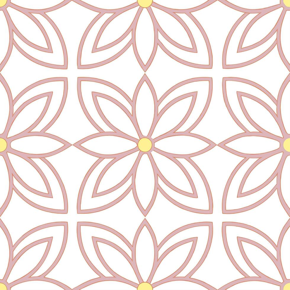 Clean Serene spring pastel seamless tile pattern with light pinks blues and yellows for peaceful spaces concept as Soft pink blue and yellow pastels in a seamless pattern creating serene vector