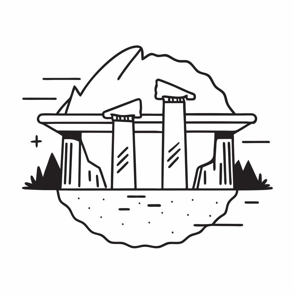Clean Santorini and Greek Columns concept as Santorini with Greek columns and ample copy space symbolizing the architectural and scenic beauty of Greece in Photo Stock Concept vector