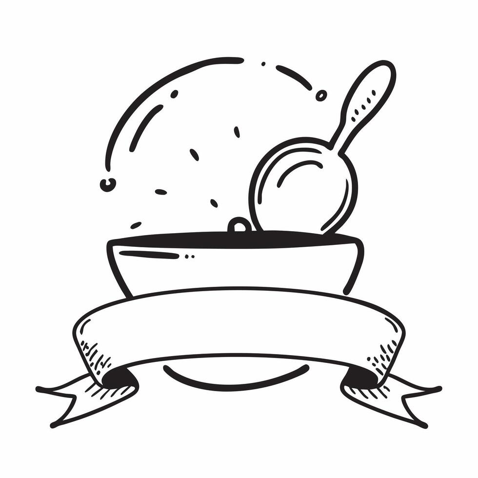 Clean Saucepan and ladle icon with blank area for personalized messages concept as A customizable saucepan and ladle icon featuring a blank area for adding personalized messages suitable vector