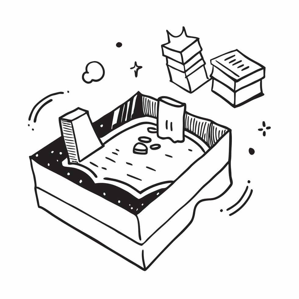 Clean Sandbox illustration with copy space for business reports concept as A visually appealing sandbox illustration with copy space designed to enhance business reports and presentation vector