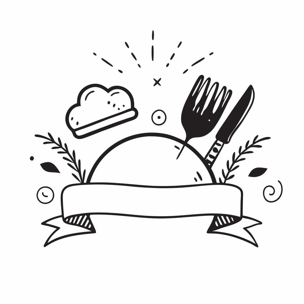 Clean Salad and fork symbol with copy space for website banners concept as A sleek salad and fork symbol with generous copy space suitable for creating eye catching website banners and h vector