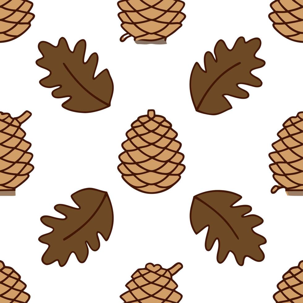 Clean Rustic pinecones seamless tile pattern with warm brown tones and autumn textures concept as Warm brown pinecones with autumn textures create a rustic seamless tile pattern perfect vector