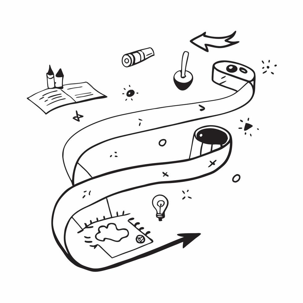 Clean Roadmap illustration with blank area for customizable text concept as A creative depiction of a roadmap illustration featuring a blank area for customizable text ideal for presenti vector