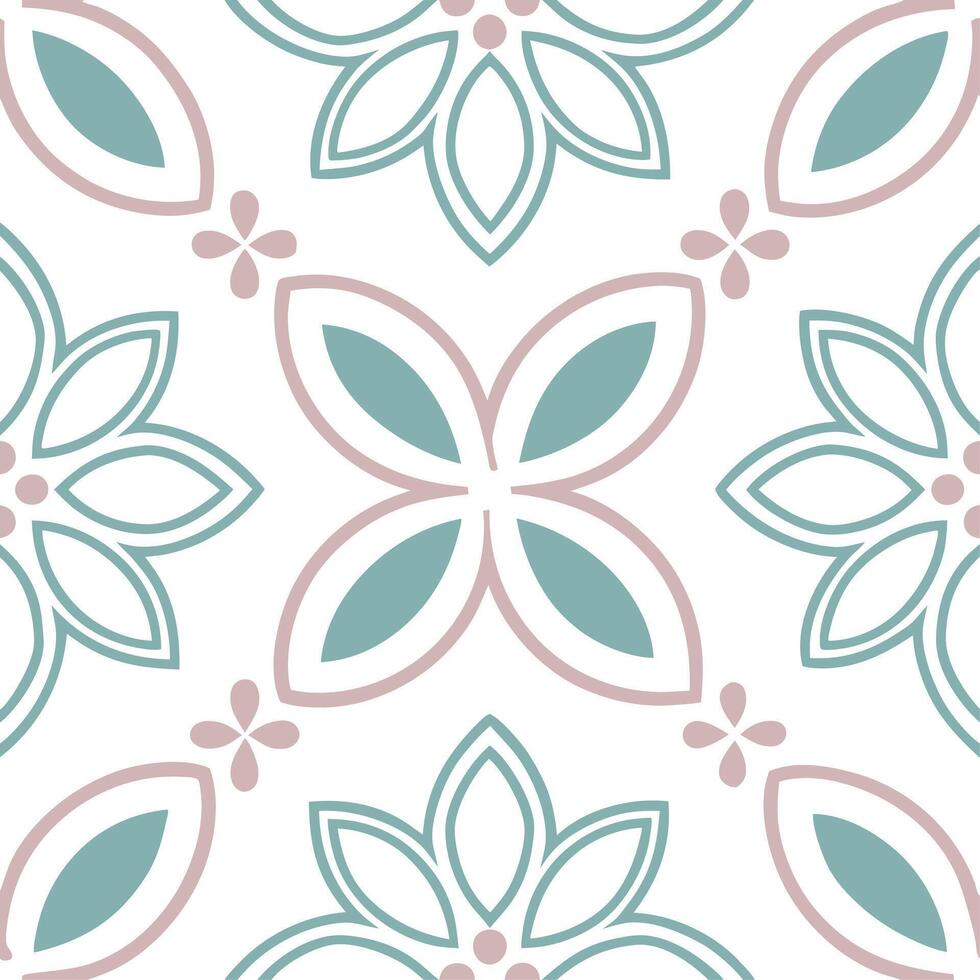 Clean Retro spring seamless pattern with geometric shapes and pastel hues for modern interiors concept as Geometric spring motifs in retro inspired pastel hues designed in a seamless pat vector