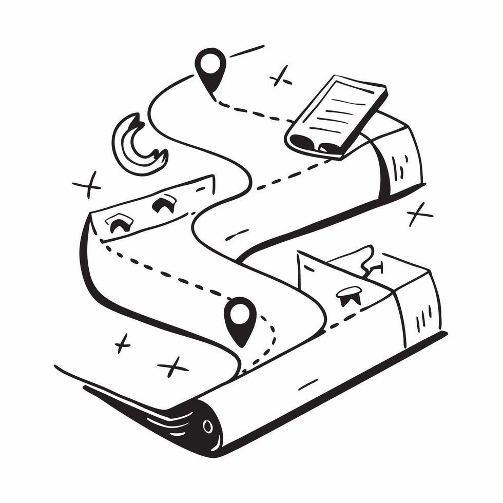 Clean Roadmap icon with space for text and graphics on a blue background concept as A modern roadmap icon design featuring space for both text and graphics on a blue background perfect f vector