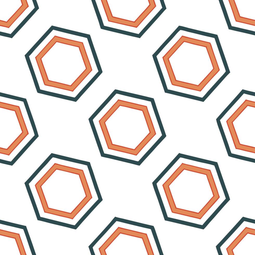 Clean Retro polygon seamless tiles complementary colors on white background ideal for eye catching designs concept as Creating seamless tile with retro polygons in complementary colors o vector