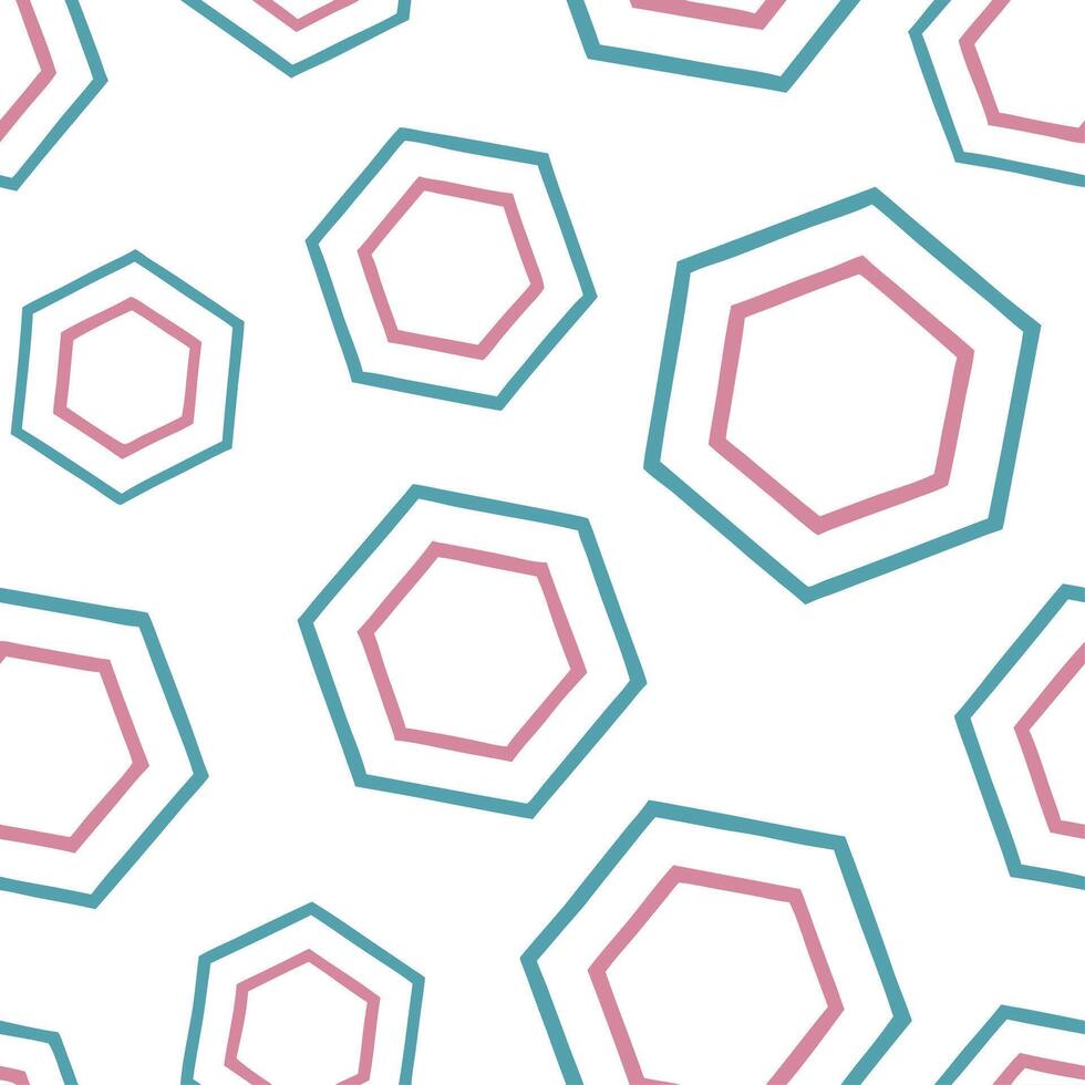 Clean Retro polygon seamless pattern bold pastel colors on white background suitable for vibrant designs concept as Designing seamless tile with retro polygons in bold pastel colors on w vector