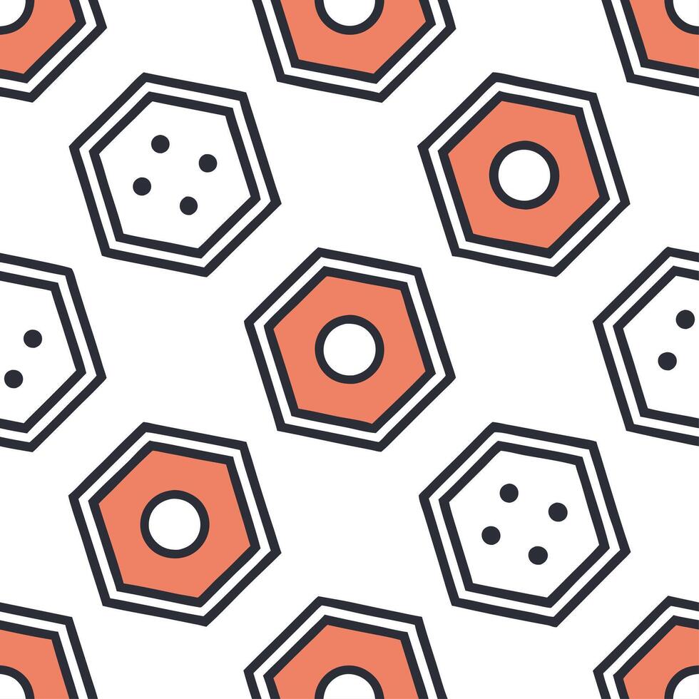 Clean Retro polygon seamless pattern dual tones on white background great for bold statement designs concept as Creating seamless tile with retro polygons in dual tones on white backgrou vector