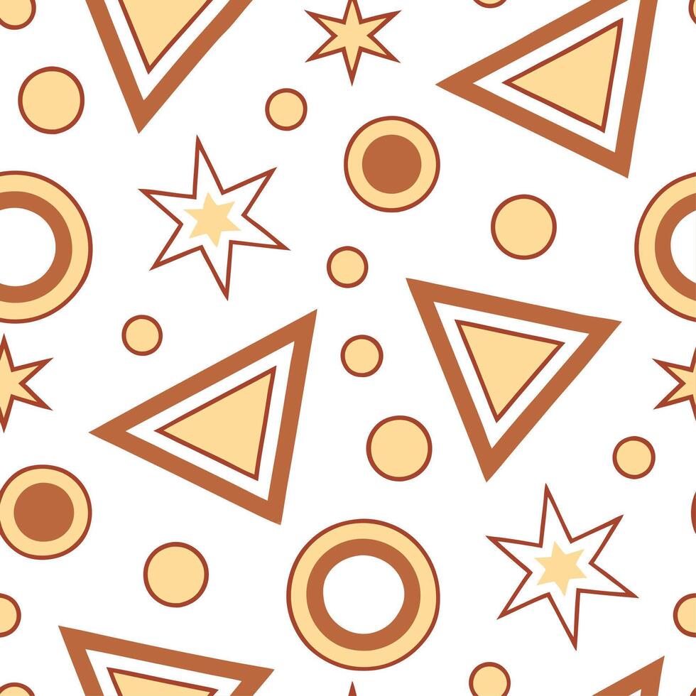 Clean Retro geometric seamless tile pattern warm tones on white background perfect for inviting designs concept as Creating seamless tile with retro geometric patterns in warm tones on w Set 2 vector