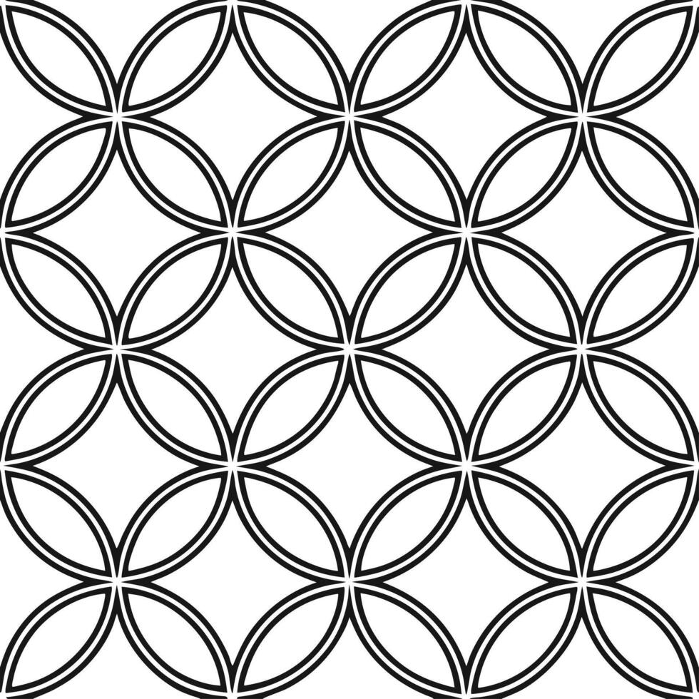Clean Retro geometric seamless tile pattern monochromatic scheme on white background ideal for chic designs concept as Designing seamless tile with retro geometric patterns in monochroma vector
