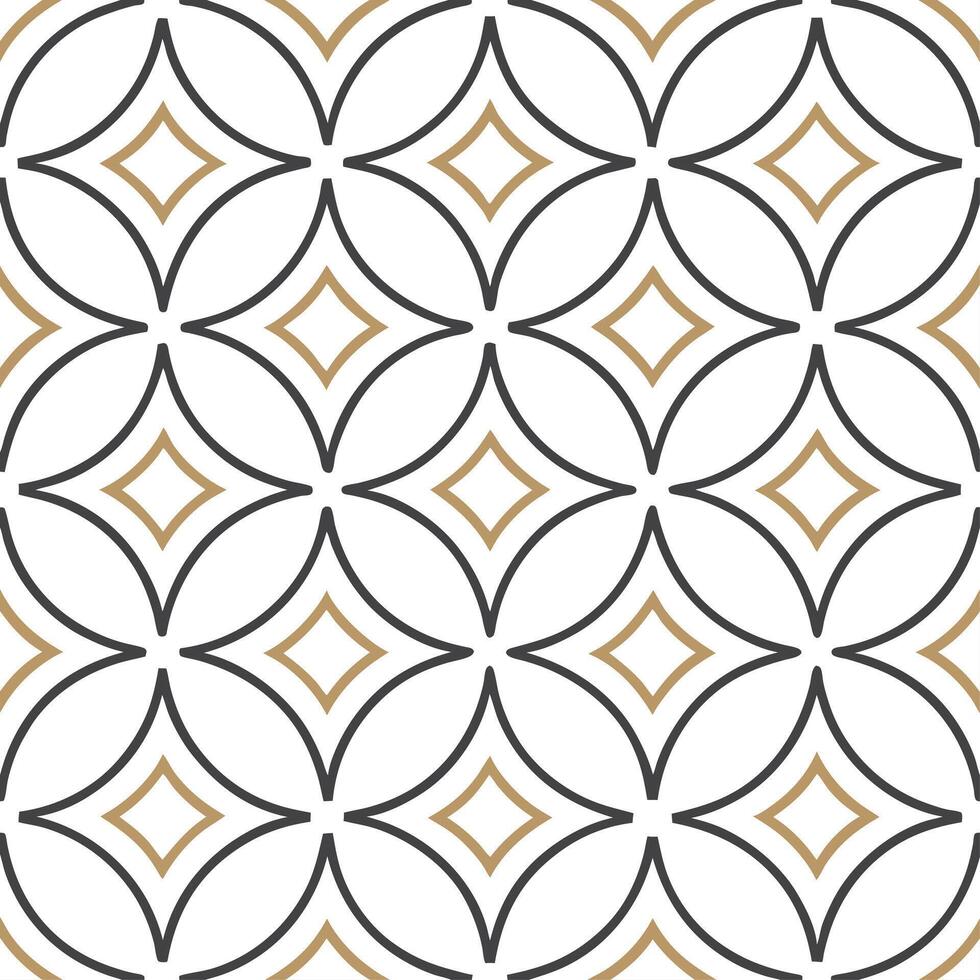 Clean Retro geometric seamless tile pattern metallic accents on white background perfect for luxe decor concept as Creating seamless tile with retro geometric patterns and metallic accen vector
